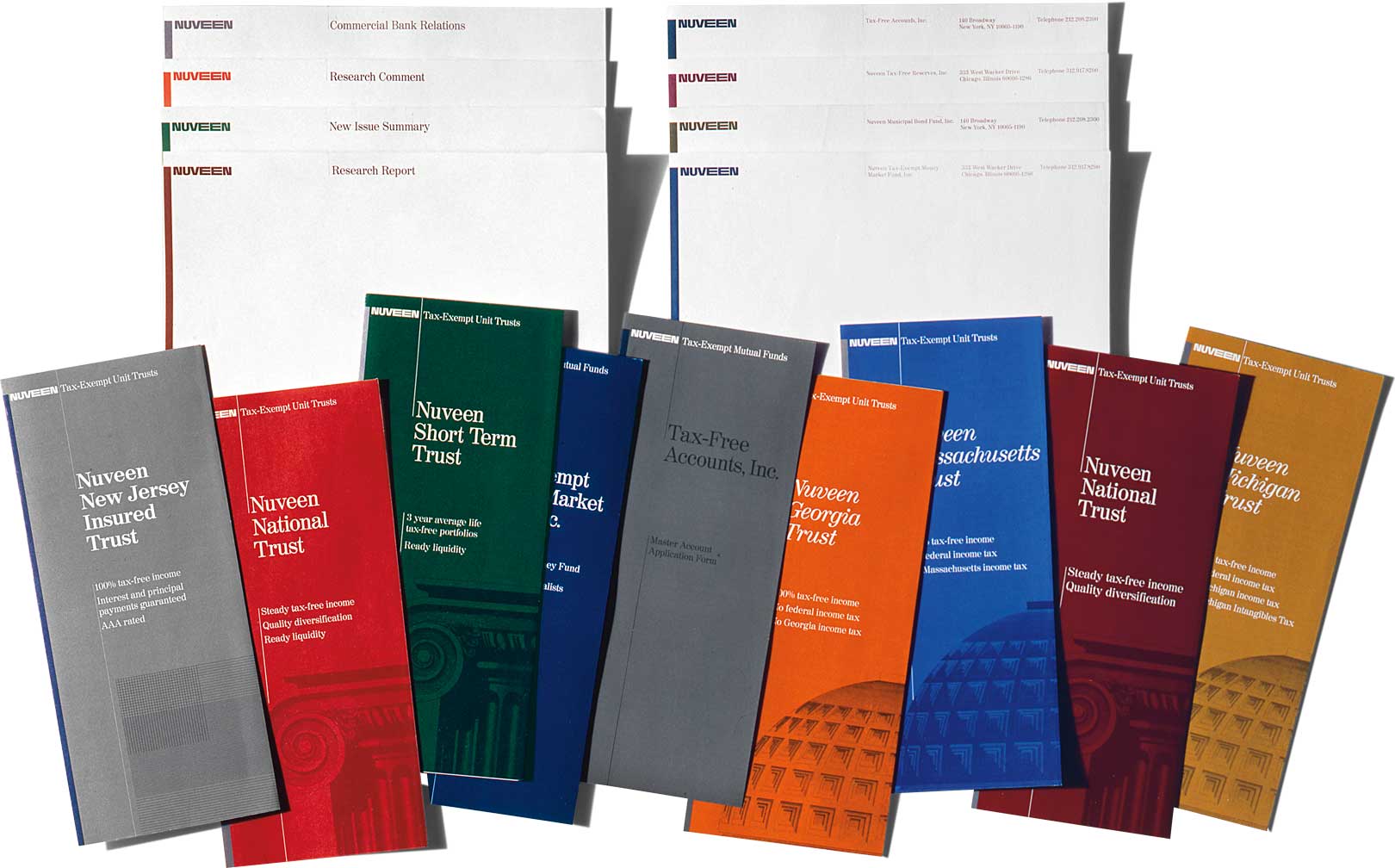 nuveen_brochures.jpg Art Direction by: Bart Crosby, Crosby Associates
